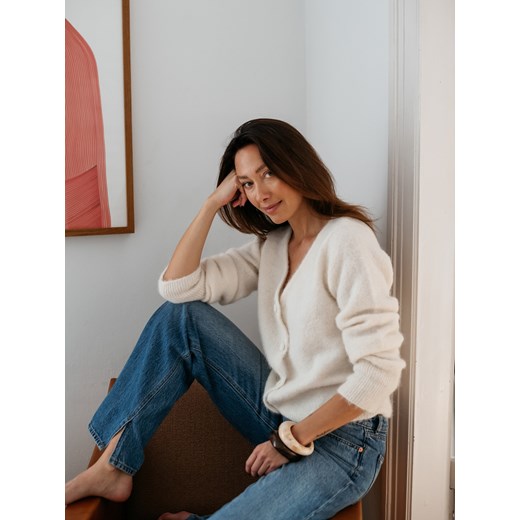 Reserved - Kardigan z alpaką - złamana biel ze sklepu Reserved w kategorii Swetry damskie - zdjęcie 187501368