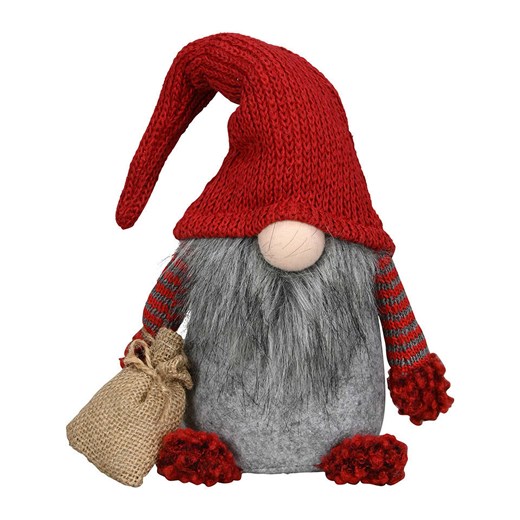 POSIWIO Figurka dekoracyjna &quot;Gnome&quot; w kolorze czerwono-szarym - 17 x 36 x 10 cm ze sklepu Limango Polska w kategorii Dekoracje - zdjęcie 187501825