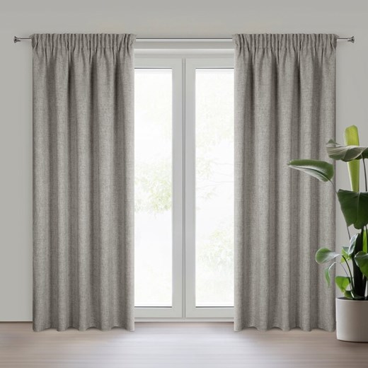 ZASŁONA GOTOWA JULA2 NA TAŚMIE 140 X 270 CM CIEMNOBEŻOWY ze sklepu lenaodniemowlakadoszkolniaka.pl w kategorii Zasłony - zdjęcie 187503796