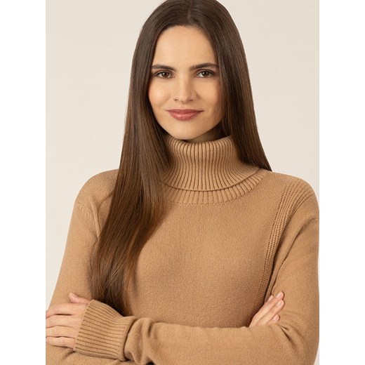 APART Sukienka dzianinowa w kolorze karmelowym 36 wyprzedaż Limango Polska
