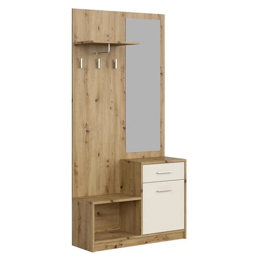 Garderoba z lustrem do przedpokoju dąb artisan+ kaszmir -  Standi ze sklepu Edinos.pl w kategorii Szafy - zdjęcie 187505015