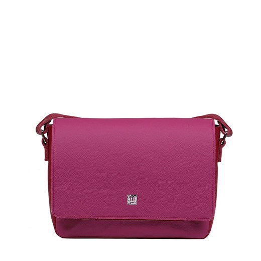 różowa  torebka damska skórzana listonoszka na ramię Kylie ze sklepu Słoń Torbalski w kategorii Listonoszki - zdjęcie 187506709