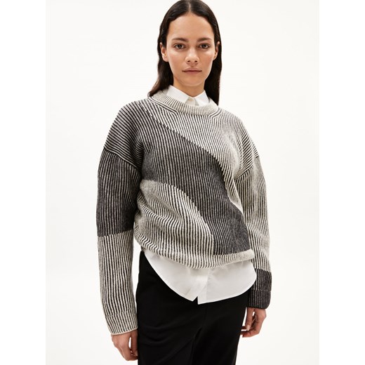 ARMEDANGELS Damski sweter z dzianiny z zawartością wełny - MayrAA Vanise Kobiety Wełna écru wzorzysty ze sklepu vangraaf w kategorii Swetry damskie - zdjęcie 187506767