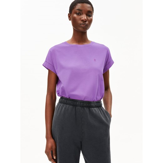 ARMEDANGELS Koszulka damska - IdAAra Kobiety Bawełna lila jednolity ze sklepu vangraaf w kategorii Bluzki damskie - zdjęcie 187506779