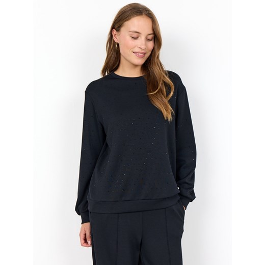 soyaconcept® Bluza damska - SC-Banu Kobiety Sztuczne włókno czarny jednolity ze sklepu vangraaf w kategorii Bluzy damskie - zdjęcie 187506795