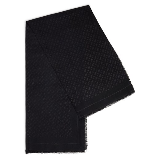 BOSS Damski szalik tkany z wełną LedoniaLu Kobiety Sztuczne włókno czarny wzorzysty ze sklepu vangraaf w kategorii Szaliki i chusty damskie - zdjęcie 187506807