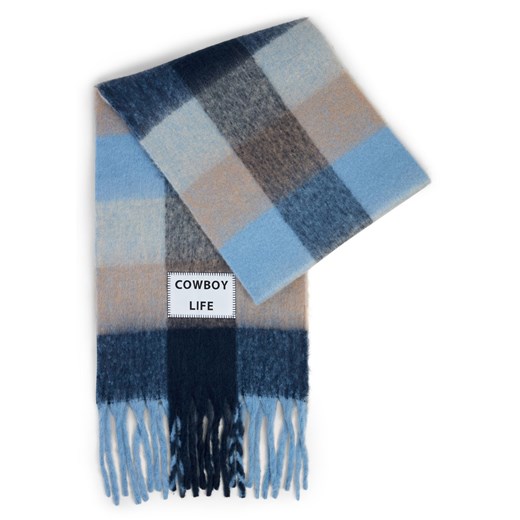 Verb To Do Damski tkany szalik Kobiety Sztuczne włókno niebieski w kratkę ze sklepu vangraaf w kategorii Szaliki i chusty damskie - zdjęcie 187506815