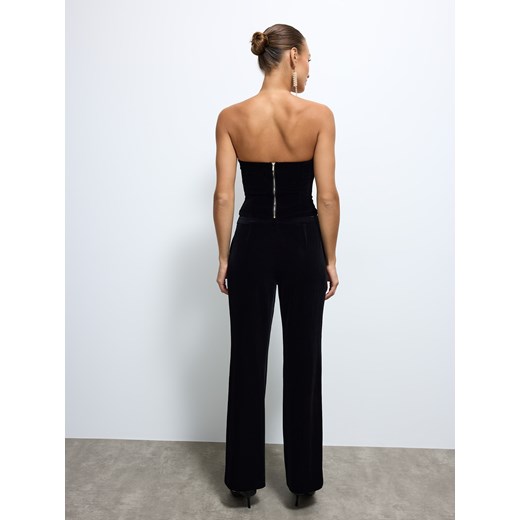 Mohito - Welurowe czarne spodnie - czarny Mohito 40 Mohito