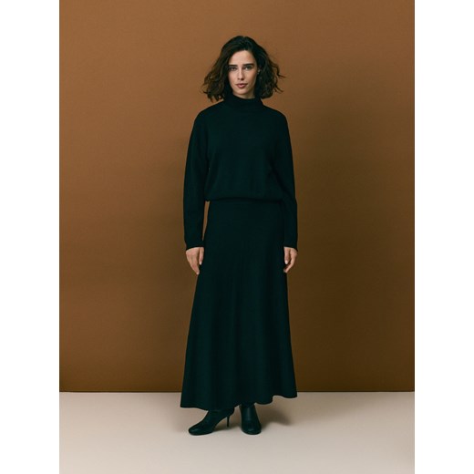 Reserved - Spódnica midi z wełną - czarny ze sklepu Reserved w kategorii Spódnice - zdjęcie 187507108