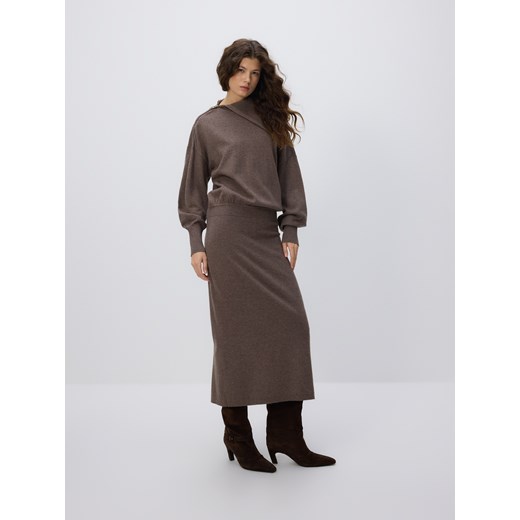 Reserved - Sukienka z wełną - brązowy ze sklepu Reserved w kategorii Sukienki - zdjęcie 187507248