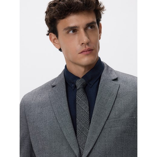 Reserved - Wąski krawat w kratę - ciemnoszary ze sklepu Reserved w kategorii Krawaty - zdjęcie 187507306