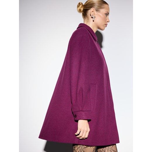 Mohito - Płaszcz z wełną - ciemny fiolet ze sklepu Mohito w kategorii Płaszcze damskie - zdjęcie 187508535