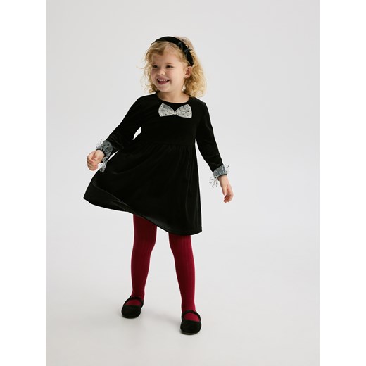 Reserved - Welurowa sukienka - czarny ze sklepu Reserved w kategorii Sukienki dziewczęce - zdjęcie 187508718