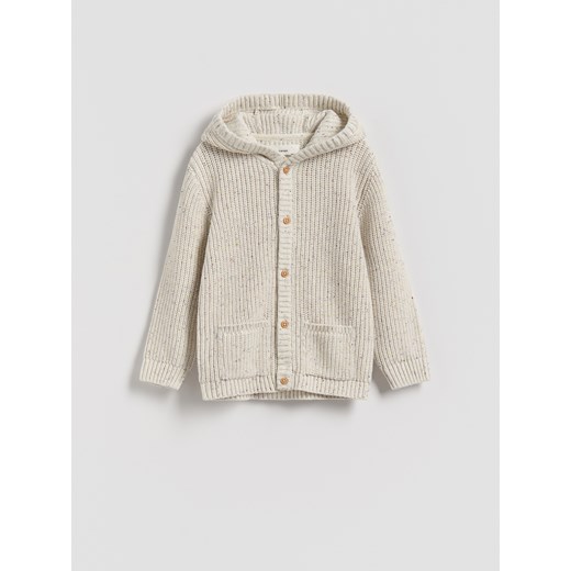 Reserved - Bawełniany kardigan z kapturem - złamana biel Reserved 98 (2-3 lata) Reserved