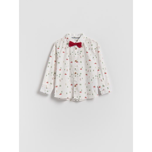 Reserved - Świąteczna koszula - biały ze sklepu Reserved w kategorii Koszule chłopięce - zdjęcie 187508836