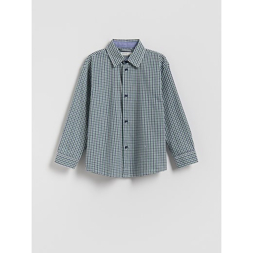 Reserved - Koszula w drobną kratę - zielony ze sklepu Reserved w kategorii Koszule chłopięce - zdjęcie 187509006