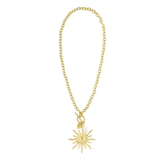 Naszyjnik w złotym kolorze z zawieszką słońca i perły L’AF ze sklepu Eye For Fashion w kategorii Naszyjniki - zdjęcie 187510059
