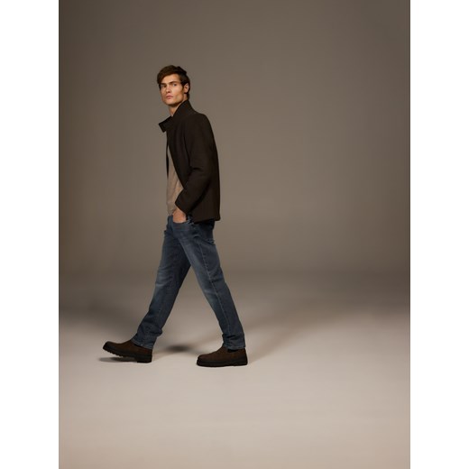 Reserved - Jeansy slim z efektem sprania - granatowy ze sklepu Reserved w kategorii Jeansy męskie - zdjęcie 187510347