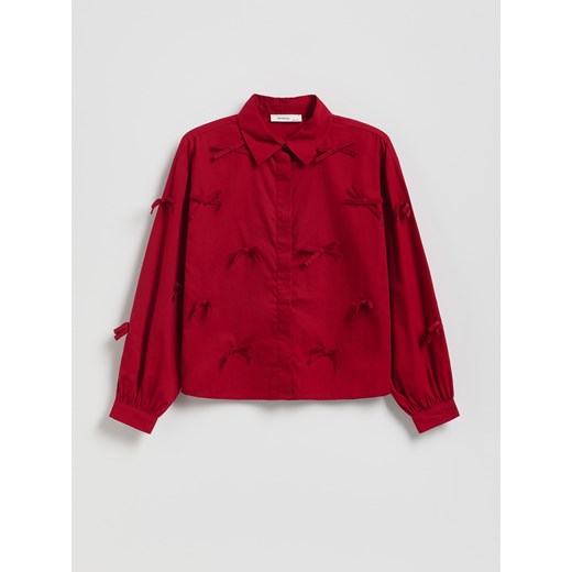 Reserved - Krótka koszula z kokardkami - czerwony ze sklepu Reserved w kategorii Koszule dziewczęce - zdjęcie 187510436