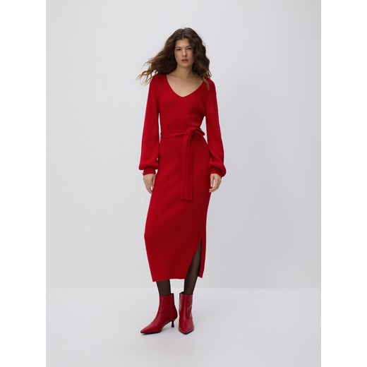 Reserved - Sukienka z wełną - czerwony ze sklepu Reserved w kategorii Sukienki - zdjęcie 187510567