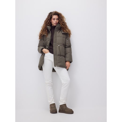 Reserved - Pikowana kurtka z odpinanym kapturem - oliwkowy ze sklepu Reserved w kategorii Kurtki damskie - zdjęcie 187510738