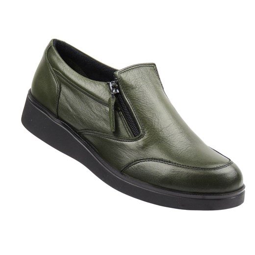 Stylowe półbuty damskie Nika Komfort 0639-25036, khaki ze sklepu ulubioneobuwie w kategorii Półbuty damskie - zdjęcie 187510808