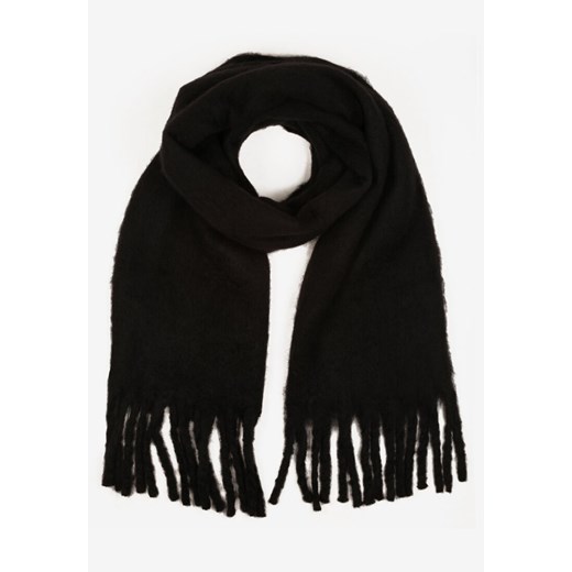 Czarny Szalik Ozdobiony Frędzlami Esalirea ze sklepu renee.pl w kategorii Szaliki i chusty damskie - zdjęcie 187510819