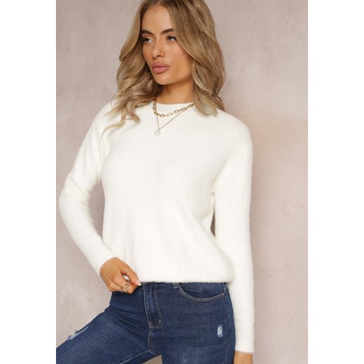Biały Sweter Wełniany Elisabema Renee ONE SIZE renee.pl