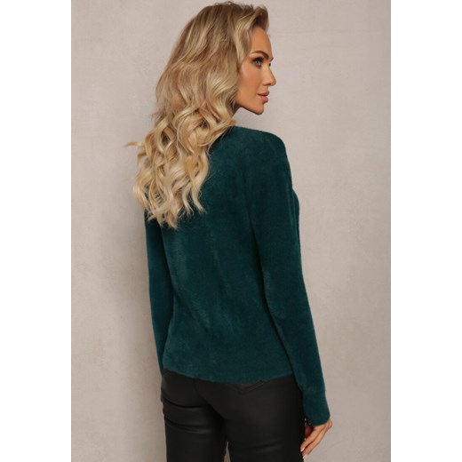 Ciemnozielony Sweter Wełniany Elisabema Renee ONE SIZE renee.pl