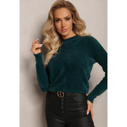 Ciemnozielony Sweter Wełniany Elisabema Renee ONE SIZE renee.pl