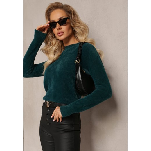 Ciemnozielony Sweter Wełniany Elisabema Renee ONE SIZE renee.pl