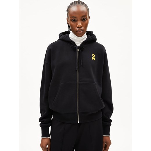 ARMEDANGELS Damska kurtka z kapturem - Iconic Å RixamAA Kobiety Bawełna czarny jednolity ze sklepu vangraaf w kategorii Kurtki damskie - zdjęcie 187511016