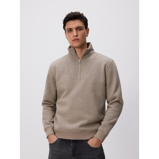 Reserved - Gładka bluza ze stójką - brązowy ze sklepu Reserved w kategorii Bluzy męskie - zdjęcie 187511557