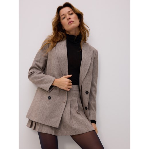 Reserved - Plisowana spódnica mini - brązowy ze sklepu Reserved w kategorii Spódnice - zdjęcie 187511858