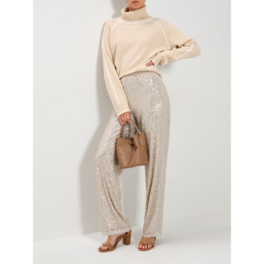 Sinsay - Golf z przeszyciami - kremowy Sinsay M Sinsay