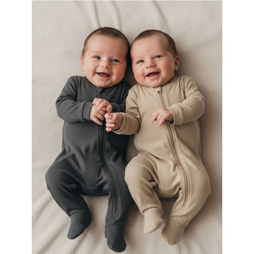 Sinsay - Bawełniany pajacyk 2 pack - brązowy ze sklepu Sinsay w kategorii Pajacyki - zdjęcie 187513389