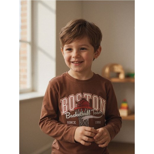 Sinsay - Koszulka z długimi rękawami - brązowy ze sklepu Sinsay w kategorii T-shirty chłopięce - zdjęcie 187513395
