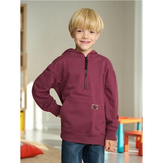 Sinsay - Bluza hoodie z zapięciem na zamek - bordowy ze sklepu Sinsay w kategorii Bluzy chłopięce - zdjęcie 187513478
