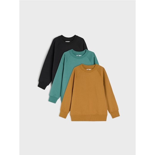 Sinsay - Bluzy w stylu basic 3 pack - brązowy ze sklepu Sinsay w kategorii Bluzy chłopięce - zdjęcie 187513485