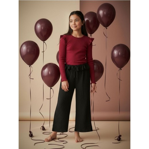 Sinsay - Spodnie z szeroką nogawką - czarny ze sklepu Sinsay w kategorii Spodnie dziewczęce - zdjęcie 187513486