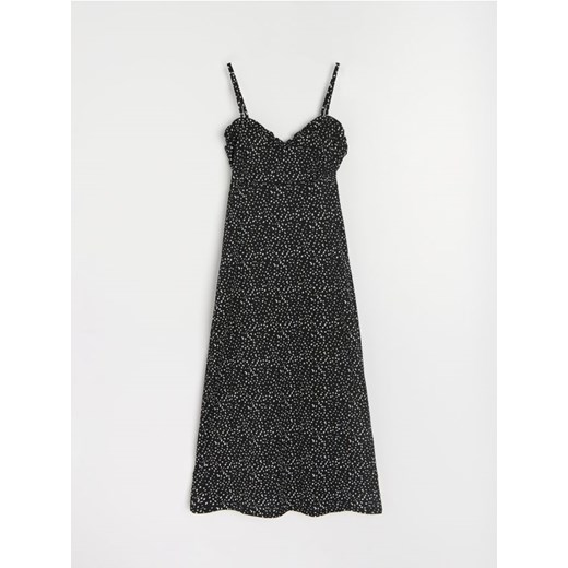 Sinsay - Sukienka midi na ramiączkach z ozdobnym dekoltem - wielobarwny ze sklepu Sinsay w kategorii Sukienki - zdjęcie 187513516