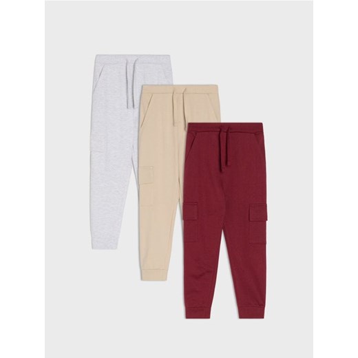 Sinsay - Spodnie dresowe 3 pack - szary ze sklepu Sinsay w kategorii Spodnie chłopięce - zdjęcie 187513529