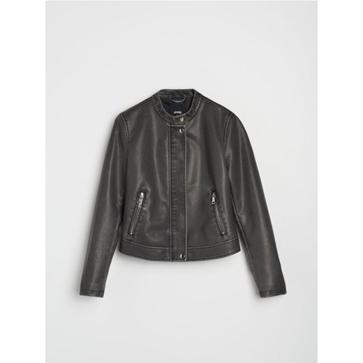 Sinsay - Kurtka biker z imitacji skóry - czarny ze sklepu Sinsay w kategorii Kurtki damskie - zdjęcie 187513565
