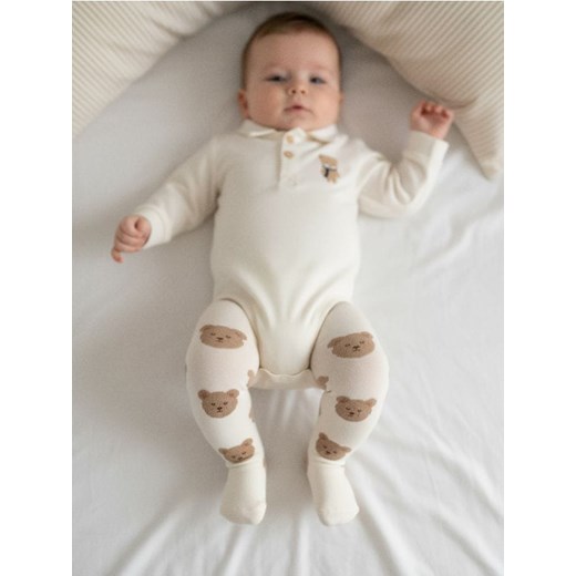 Sinsay - Rajstopy niemowlęce 2 pack - beżowy ze sklepu Sinsay w kategorii Rajstopy dziecięce - zdjęcie 187513575