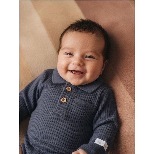 Sinsay - Body z kołnierzykiem - granatowy ze sklepu Sinsay w kategorii Odzież dla niemowląt - zdjęcie 187513655