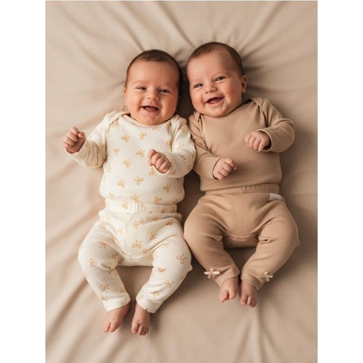 Sinsay - Body 2 pack - kremowy ze sklepu Sinsay w kategorii Body niemowlęce - zdjęcie 187513656