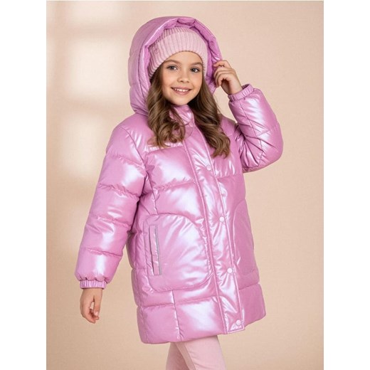 Sinsay - Pikowany płaszcz ze sztucznym futerkiem - różowy ze sklepu Sinsay w kategorii Płaszcze dziewczęce - zdjęcie 187513665