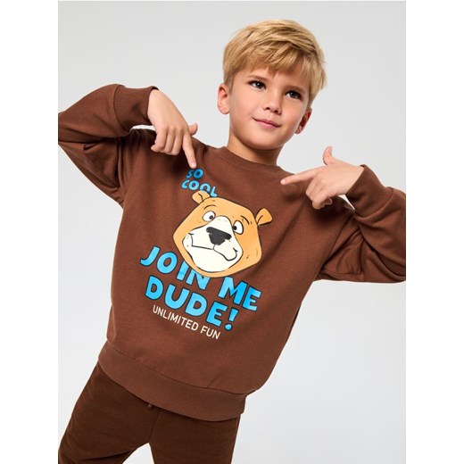 Sinsay - Bluza z nadrukiem - brązowy ze sklepu Sinsay w kategorii Bluzy chłopięce - zdjęcie 187513666