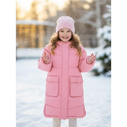 Sinsay - Kurtka ocieplana z kapturem - różowy ze sklepu Sinsay w kategorii Kurtki dziewczęce - zdjęcie 187513676