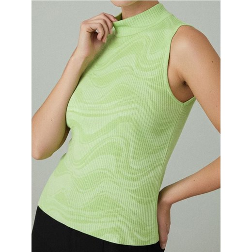 Sinsay - Prążkowana bluzka bez rękawów z półgolfem - wielobarwny ze sklepu Sinsay w kategorii Bluzki damskie - zdjęcie 187513685